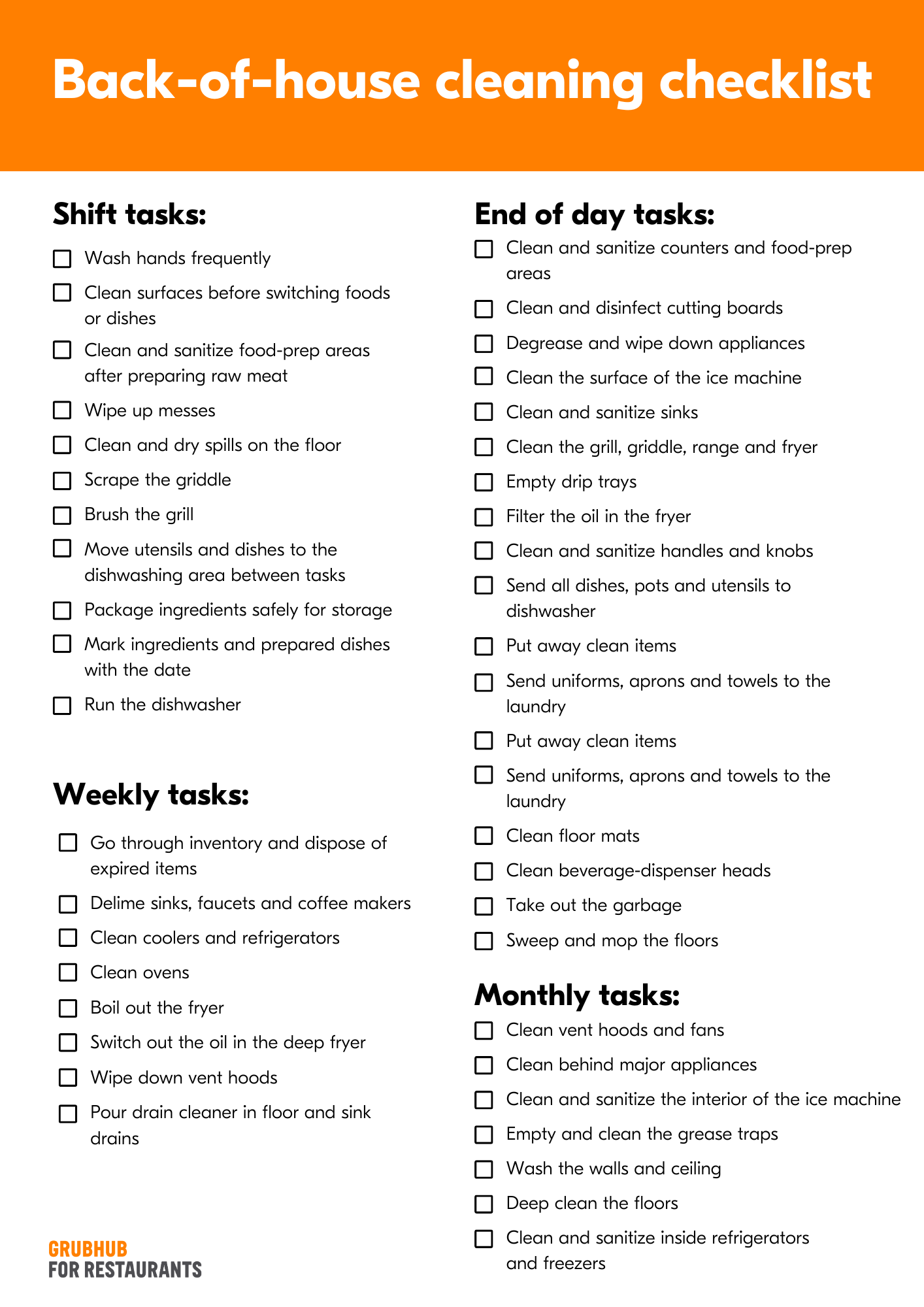 Commercial Kitchen Cleaning Checklist Template Wow Blog